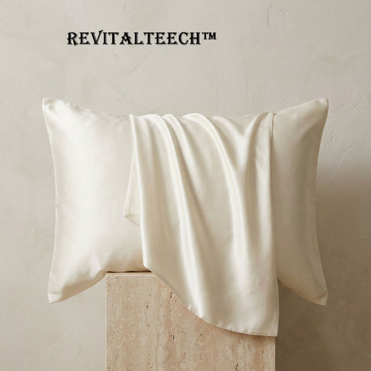 🕊️Revitalteech™ THE ETHEREAL SILK PILLOWCASE - "Rest is the silent engine of greatness. A sanctuary for the senses, where the friction of the world dissolves into a luminous, low-drag embrace."